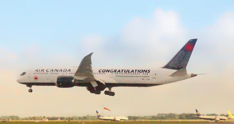 Air Canada special livery Boeing 787 Dreamliner visits Dublin